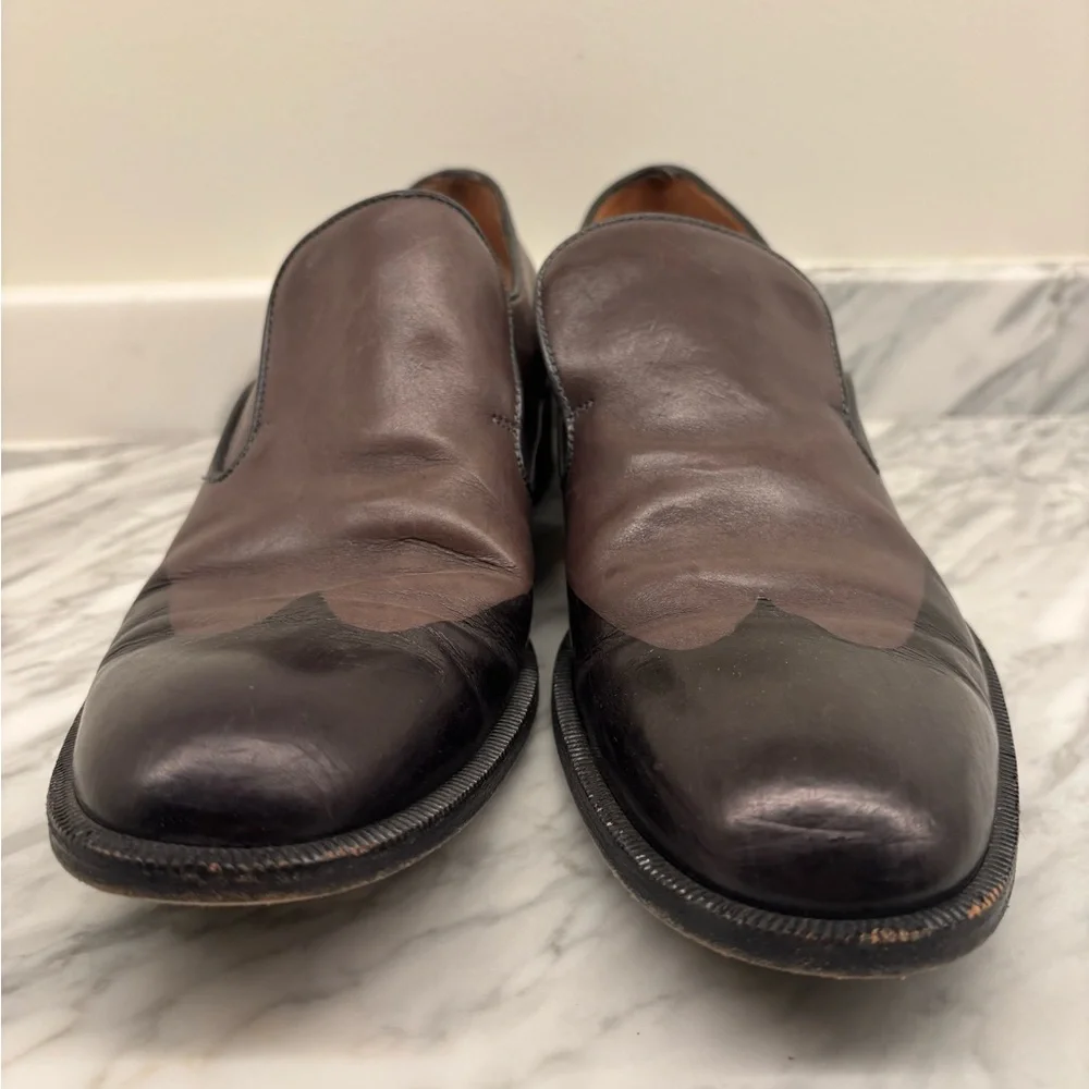 Fratelli Rossetti Brown and Black Leather Loafers Slip-Ons - Picture 2 of 6